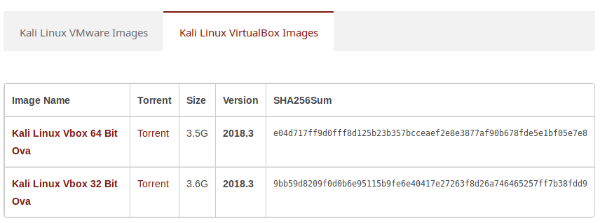 kali vbox image